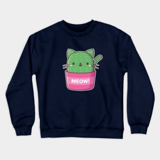 Cute Cat Cactus Plant Crewneck Sweatshirt